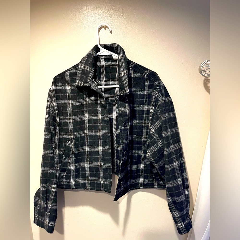 Cropped Flannel Coat/Flannel